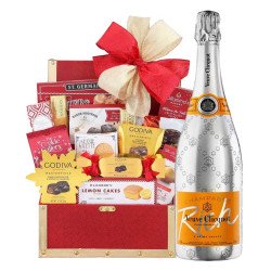 Veuve Clicquot Rich Champagne And Golden Godiva Gift Basket