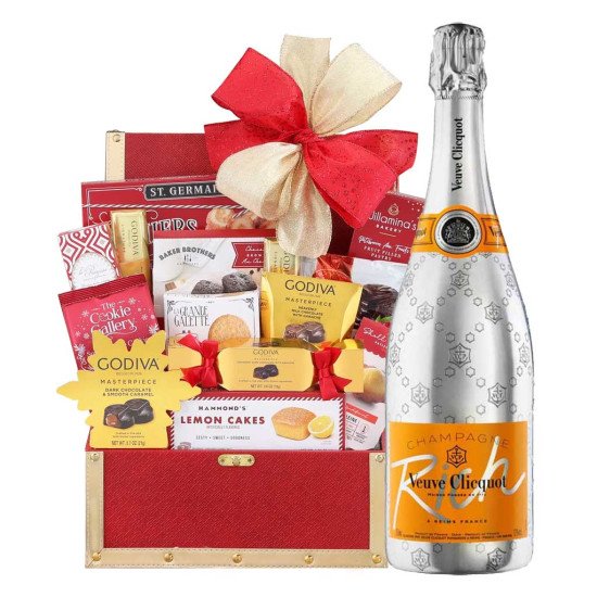 Veuve Clicquot Rich Champagne And Golden Godiva Gift Basket