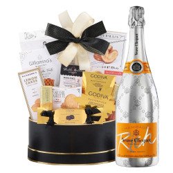 Veuve Clicquot Rich Champagne With Black Godiva Gift Basket