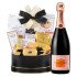 Veuve Clicquot Rose Champagne With Golden Gift Basket