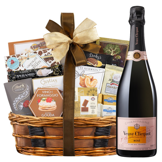 Veuve Clicquot Rose Champagne with Bon Appetit Gift Basket