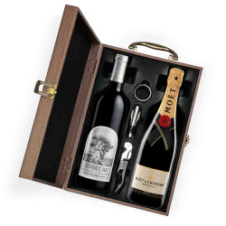 Silver Oak and Moet & Chandon Wooden Gift Set