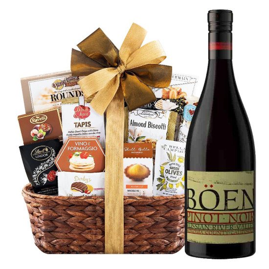 Boen Pinot Noir Russian River Valley Wine with Bon Appetit Gift Basket Boen Pinot Noir Russian River Valley Wine with Bon Appetit Gift Basket