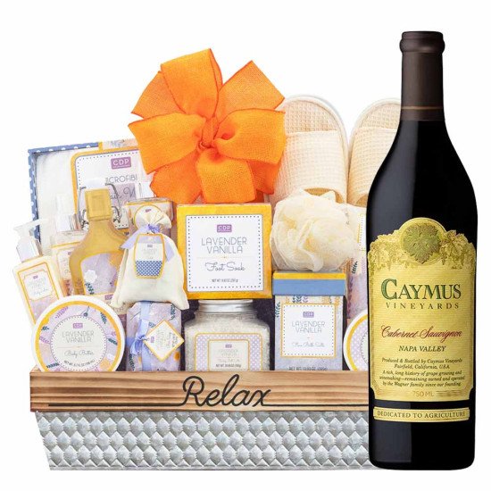 Caymus Cabernet Sauvignon Napa Valley Vintage Wine And Spa Gift Basket