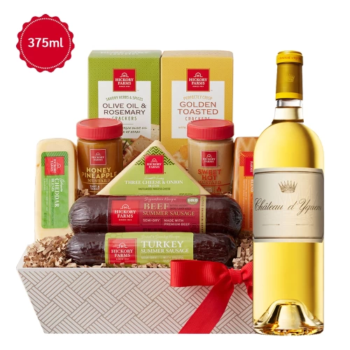 Château d’Yquem, Sauternes Dessert Wine and Hickory Cheese Gift Basket