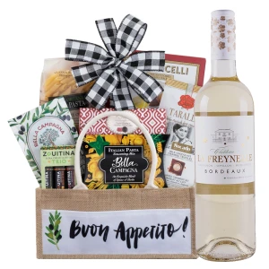 Chateau La Freynelle Bordeaux Blanc And Cheese Gift Basket