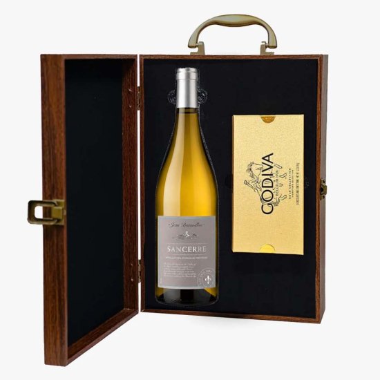 Jean Beauvillon Sancerre White Wine and Godiva Chocolate Gift Set Jean Beauvillon Sancerre White Wine and Godiva Chocolate Gift Set
