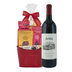 Jordan Cabernet Wine & Godiva Gift Basket