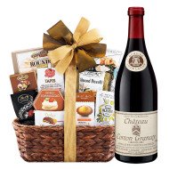 Louis Latour Chateau Corton Grancey Grand Cru Wine and Bon Appetit Gourmet Gift Basket
