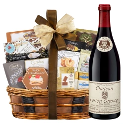 Louis Latour Chateau Corton Grancey Grand Cru Wine and Bon Appetit Gourmet Gift Basket