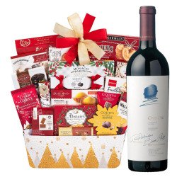 Holiday Wishes Gift Basket With Opus One