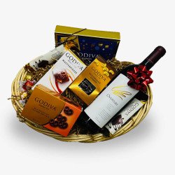 Overture Wine and Godiva Gift Basket