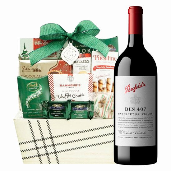 Penfolds Bin 407 Cabernet Sauvignon Wine and Chocolate Gift Basket Penfolds Bin 407 Cabernet Sauvignon Wine and Chocolate Gift Basket