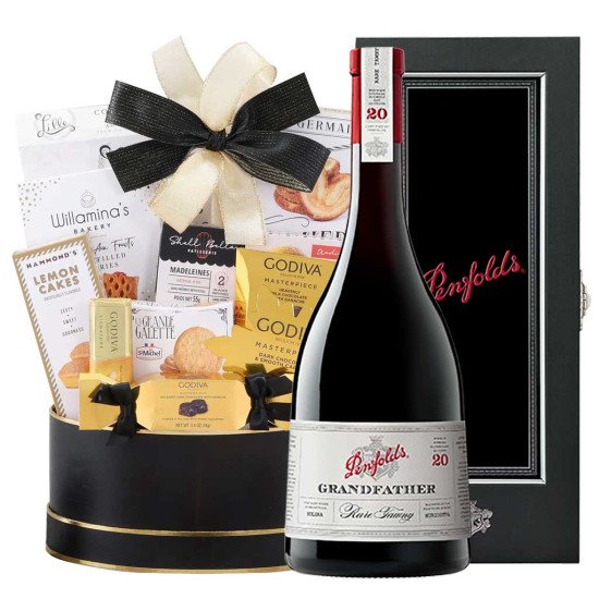 Penfolds Grandfather Rare Tawny Wine And Godiva Gold Celebration Gift Basket Penfolds Grandfather Rare Tawny Wine And Godiva Gold Celebration Gift Basket