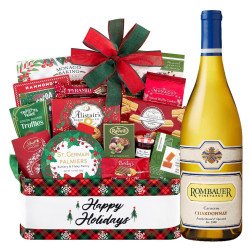 Rombauer Vineyards Chardonnay, Carneros Wine With Holiday Basket