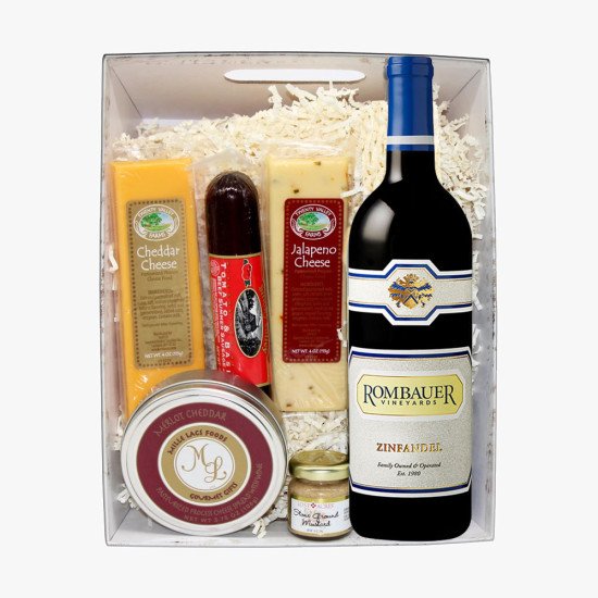 Rombauer Zinfandel Wine and Cheese Gift Basket