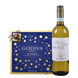 Zenato Pinot Grigio Wine And Godiva 9 Piece Gift Box