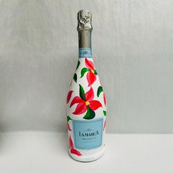 Hand-Painted Blossom La Marca Bottle