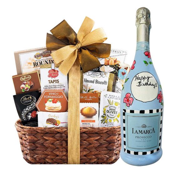 Handpainted Lamarca Birthday Gift Basket Handpainted Lamarca Birthday Gift Basket