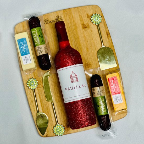 Pauillac Wine and Gourmet Charcuterie Board Gift Set