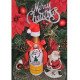 Hand-Painted Veuve Clicquot Christmas Gift Basket with Godiva Chocolates