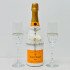 Hand-Painted Veuve Clicquot Champagne And Flutes Gift Set