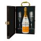 Hand-Painted Veuve Clicquot Champagne And Flutes Gift Set