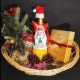 Hand-Painted Veuve Clicquot Christmas Gift Basket with Godiva Chocolates
