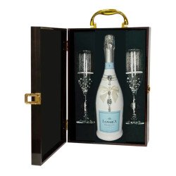 Luxury Sparkling Wine Gift Set with Crystal Champagne Flutes