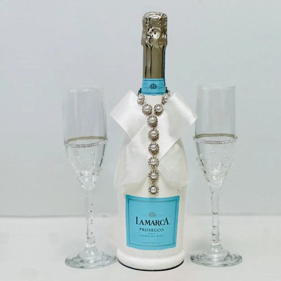 Pearl Design Sparkling Wine And Flutes Gift Set