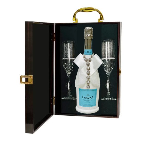 Pearl Design Sparkling Wine And Flutes Gift Set