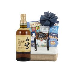 Yamazaki 12-Year Single Malt Japanese Whisky and Gourmet Delight Gift Basket