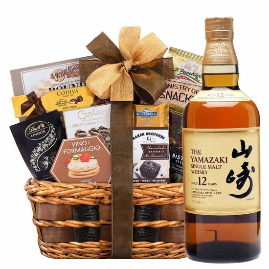 Yamazaki 12 Year Japanese Whiskey with Bon Appetit Gourmet Gift Basket