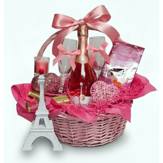 Pink Romance Gift Basket 