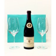 Chateau Corton Grancey + Tiffany Wine Glasses Set Chateau Corton Grancey + Tiffany Wine Glasses Set