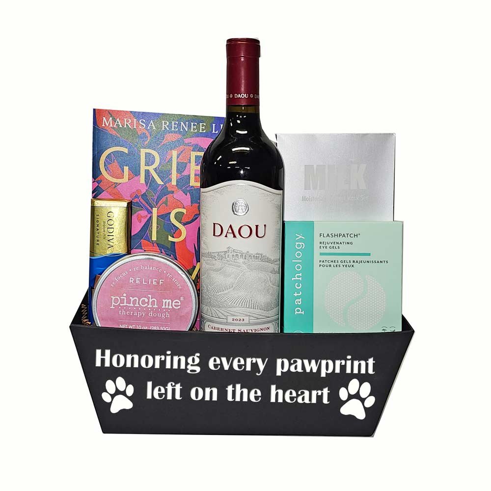 Daou Wine & Grief Pet Loss Support Gift Basket: Comfort & Care