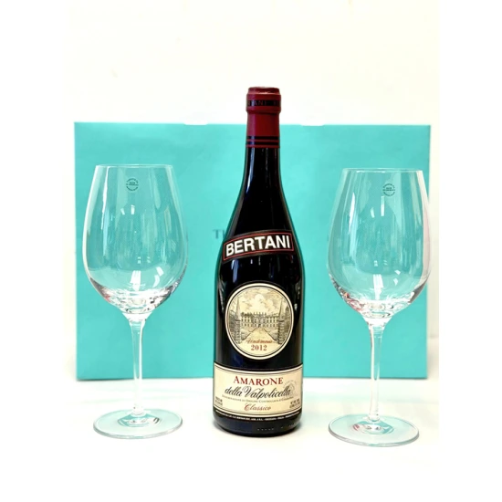 Bertani Amarone and Tiffany Wine Glasses Gift Set