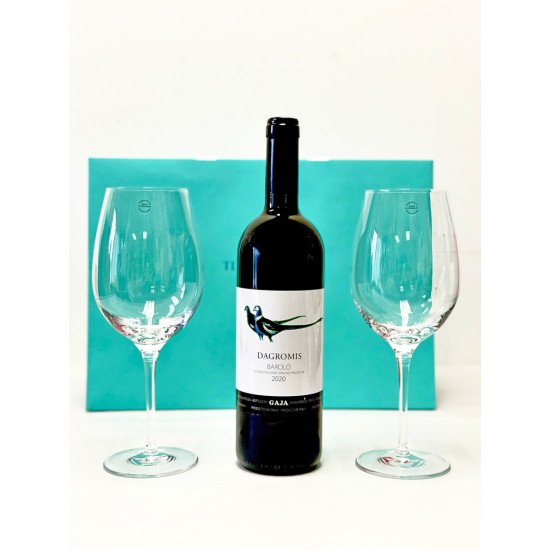 Gaja Dagromis Barolo Wine + Tiffany Wine Glasses