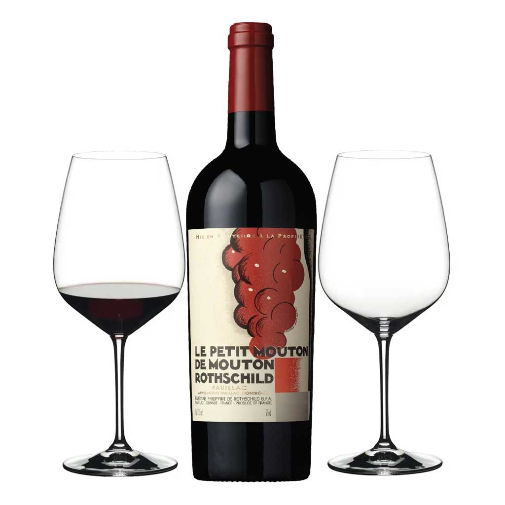 le petit mouton de mouton Rothschild with Riedel Wine Glasses