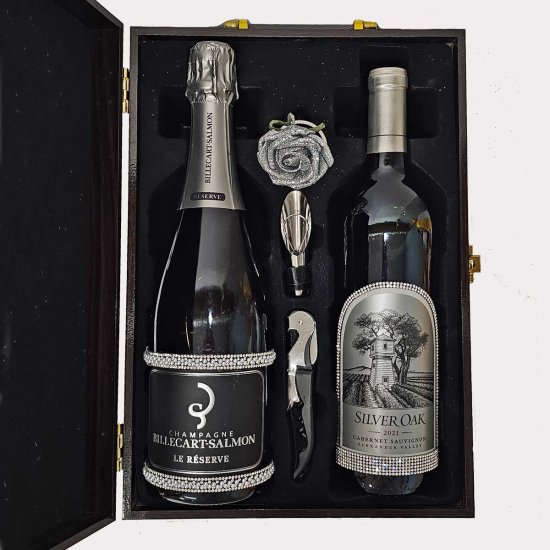 Billecart-Salmon Le Réserve & Silver Oak Alexander Valley Sparkling wedding design set