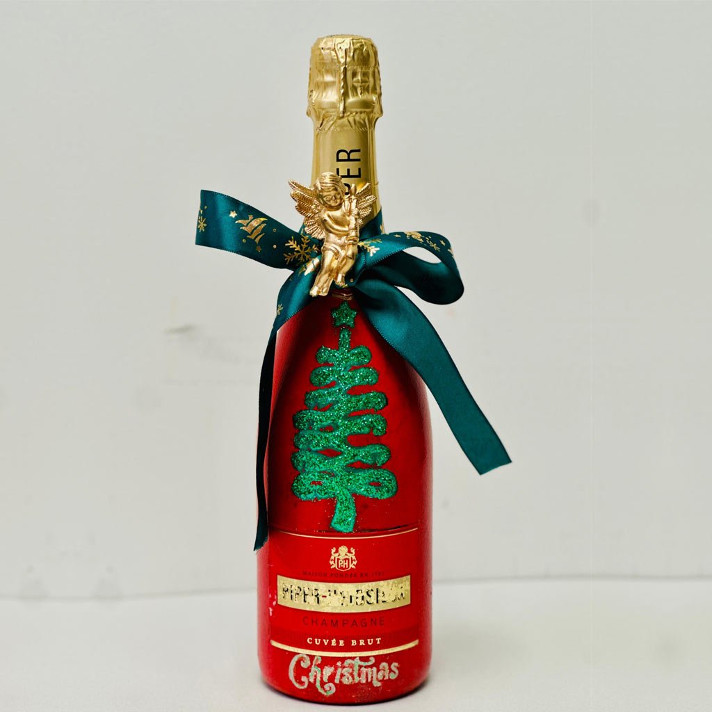 Hand-Painted Piper-Heidsieck Christmas Champagne Gift