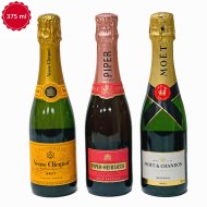 Veuve Clicquot Brut & Moet and Chandon & Piper-Heidsieck Cuvée Brut champagne trio 375ML