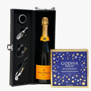 Veuve Clicquot Champagne and 9 Pieces Godiva Chocolate Gift Set