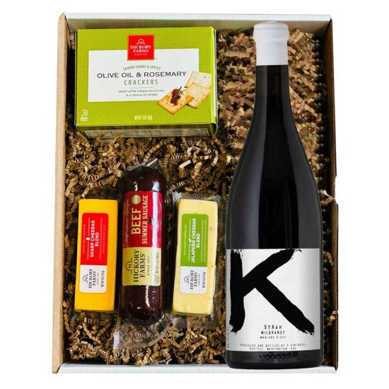 K Vintners Syrah Wine And Gourmet Cheese Gift Basket K Vintners Syrah Wine And Gourmet Cheese Gift Basket