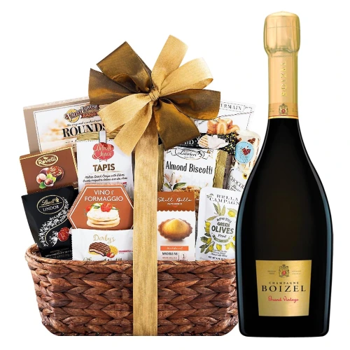 Boizel Grand Brut Champagne and Bon Appetit Gourmet Gift Basket