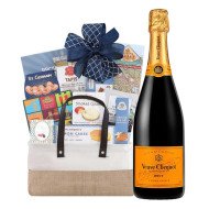 Veuve Clicquot Brut Champagne with The Gourmet Delight Gift Basket