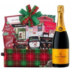 Happy Holiday Gift Basket With Veuve Clicquot