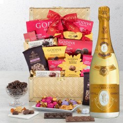 Louis Roederer Cristal Champagne And Golden Gift Basket