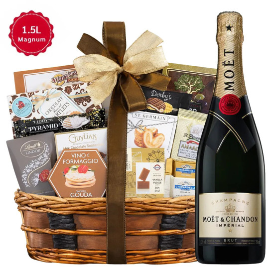 Moet & Chandon Imperial Brut Magnum Champagne and Bon Appétit Gift Basket Moet & Chandon Imperial Brut Magnum Champagne and Bon Appétit Gift Basket