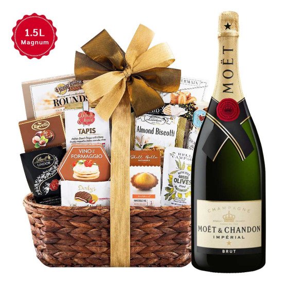 Moet & Chandon Imperial Brut Magnum Champagne and Bon Appétit Gift Basket